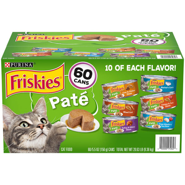 Purina Friskies Pate Wet Cat Food, Variety Pack (5.5 oz., 60 Cans)